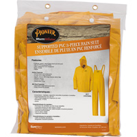 577 3-Piece Rain Suit, Polyester/PVC, 5X-Large, Yellow Haskins Industrial Inc.