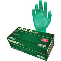 Gants jetables avec alo&egrave;s, Moyen, Vinyle, 5 mils, Sans poudre, Vert Haskins Industrial Inc.