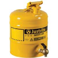 Safety Shelf Can, Type I, Steel, 5 US gal., Yellow, FM Approved Haskins Industrial Inc.