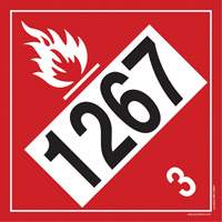 1267 Petroleum Crude Oil Flammable Liquid TDG Placard, Adhesive Vinyl Haskins Industrial Inc.