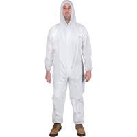 Hooded Coveralls, 4X-Large, White, SMS Haskins Industrial Inc.