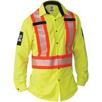 Ripstop High-Visibility Long Sleeve Shirt, Polyester, Small, High Visibility Lime-Yellow Haskins Industrial Inc.