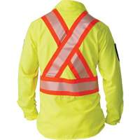 Ripstop High-Visibility Long Sleeve Shirt, Polyester, Small, High Visibility Lime-Yellow Haskins Industrial Inc.