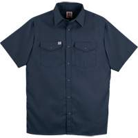 Twill Short-Sleeved Work Shirt with Snap, Men's, Small, Navy Blue Haskins Industrial Inc.