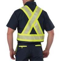 Ripstop High Visibility Short Sleeved Shirt, Polyester, Small, Navy Blue Haskins Industrial Inc.