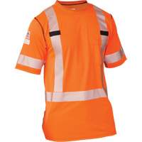 Polartec&reg; Power Grid&reg; High Visibility Short Sleeved T-Shirt, Polyester, Small, Orange Haskins Industrial Inc.