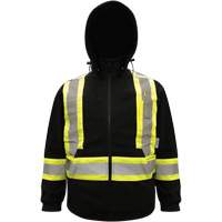 High-Visibility Hoodie, Polyester, Black, Small Haskins Industrial Inc.