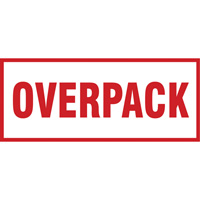 "Overpack" Handling Labels, 6" L x 2-1/2" W, Red on White SGQ528 | Haskins Industrial Inc.