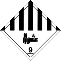 DOT Hazardous Material Handling Labels, 4" L x 4" W, Black on White SGQ530 | Haskins Industrial Inc.