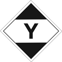"Y" Limited Quantity Air Shipping Labels, 4" L x 4" W, Black on White SGQ531 | Haskins Industrial Inc.