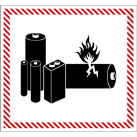 Hazardous Material Handling Labels, 4-1/2" L x 5-1/2" W, Black on Red SGQ532 | Haskins Industrial Inc.
