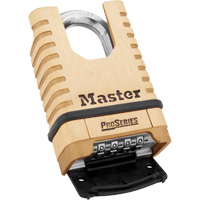 ProSeries&reg; Shrouded Combination Padlock, Brass, Solid Brass, 2-1/4" Width Haskins Industrial Inc.