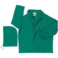 Dominator Limited Flammability Rain Jacket, Polyester/PVC, Large, Green Haskins Industrial Inc.