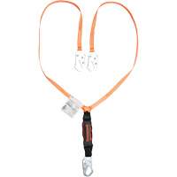 Titan Shock-Absorbing Lanyard, 6', Locking Snap Hook Center, Locking Snap Hook Leg Ends, Polyester Haskins Industrial Inc.