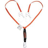 Titan Shock-Absorbing Lanyard, 6', Locking Rebar Hook Center, Locking Snap Hook Leg Ends, Polyester Haskins Industrial Inc.