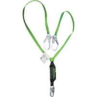 Miller&reg; HP Shock-Absorbing Lanyard, 6', Locking Rebar Hook Center, Locking Snap Hook Leg Ends, Polyester Haskins Industrial Inc.