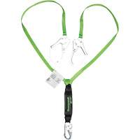 Miller&reg; HP Shock-Absorbing Lanyard, 6', Scaffold Hook Center, Locking Snap Hook Leg Ends, Polyester Haskins Industrial Inc.