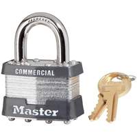 Laminated Padlock, Silver, Keyed Alike, Laminated Steel, 1-3/4" Width Haskins Industrial Inc.
