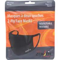 Masques r&eacute;utilisable &agrave; deux couches, Polyester, Noir Haskins Industrial Inc.
