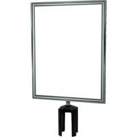 Heavy-Duty Vertical Sign Holder with Tensabarrier&reg; Post Adapter, Polished Chrome Haskins Industrial Inc.