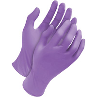 Deny Tripolymer Disposable Gloves, Large, Latex/Neoprene/Nitrile, 6-mil, Powder-Free, Purple Haskins Industrial Inc.