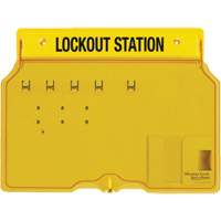 Poste de cadenassage trilingue recouvert, Cadenas Aucune, Capacit&eacute; de 4, Cadenas Non compris Haskins Industrial Inc.