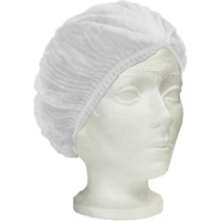 Ronco Care Pleated Bouffant Cap, Polypropylene, 24", White Haskins Industrial Inc.