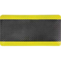 Anti-Fatigue Matting, Diamond, 1-2/3' x 3-1/4' x 3/4", Black/Yellow, Polyurethane Haskins Industrial Inc.
