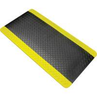 Anti-Fatigue Matting, Diamond, 1-2/3' x 3-1/4' x 3/4", Black/Yellow, Polyurethane Haskins Industrial Inc.