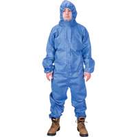Hooded Coveralls, 4X-Large, Blue, SMS Haskins Industrial Inc.