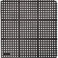 Cushion-Ease&reg; 550 Interlocking Anti-Fatigue Mat, Slotted, 3' x 3' x 3/4", Black, Rubber Haskins Industrial Inc.
