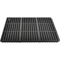 Cushion-Ease&reg; 550 Interlocking Anti-Fatigue Mat, Slotted, 3' x 3' x 3/4", Black, Rubber Haskins Industrial Inc.
