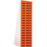 "460 Volts" Conduit & Voltage Labels, 1/2" x 2-1/4", Cloth/Vinyl, English Haskins Industrial Inc.