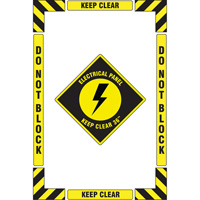 "Electrical Panel" Floor Marking Kit, Adhesive, English with Pictogram Haskins Industrial Inc.