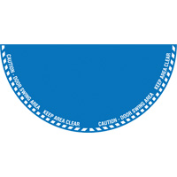 Signalisation au sol ?Caution? (attention) pour porte battante en demi-cercle, Adh&eacute;sif, Anglais avec pictogramme Haskins Industrial Inc.