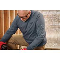 Hybrid Work Tee Shirt, Men's, Small, Blue Haskins Industrial Inc.