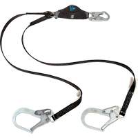 Anti-Corrosion Energy Absorbing Lanyard, 6', Rebar Hook Center, Snap Hook Leg Ends, Polyester Haskins Industrial Inc.