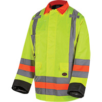 6040 Quebec Winter Traffic Control Jacket, Polyester, High Visibility Lime-Yellow, X-Small Haskins Industrial Inc.