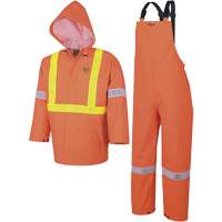R85 Element FR FR 3-Piece Safety Rain Suit, PVC, Small, High-Visibility Orange Haskins Industrial Inc.