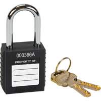Lock for Lockouts, Safety Padlock, Keyed Different, Thermoplastic, 1-1/2" Width Haskins Industrial Inc.