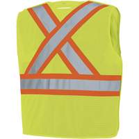 598P Tear-Away Mesh Safety Vest, High Visibility Lime-Yellow, Medium/Small, Polyester Haskins Industrial Inc.