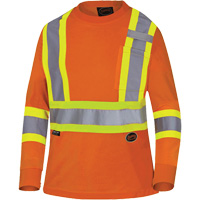 6968 Bird's-Eye Women's Safety T-Shirt, Polyester, X-Small, High Visibility Orange Haskins Industrial Inc.