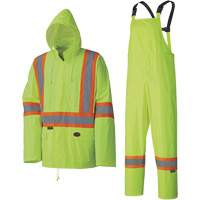 5599 Lightweight Waterproof Rain Suit, Polyester/PVC, X-Small, High Visibility Lime-Yellow Haskins Industrial Inc.