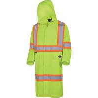5631 The Rock 300D Waterproof Long Coat, Polyester, Small, High Visibility Lime-Yellow Haskins Industrial Inc.