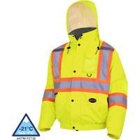 5033 Waterproof Winter Quilted Safety Bomber Jacket, Polyester, High Visibility Lime-Yellow, Small Haskins Industrial Inc.