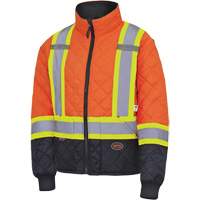 5015 Quilted Freezer Jacket, Polyester, Black/High Visibility Orange, X-Small Haskins Industrial Inc.