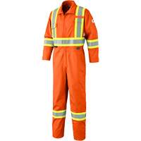 7705T FR-Tech&reg; Flame-Resistant Coverall with Leg Zippers, Size 40 (Tall), High Visibility Orange, 9.7 cal/cm² Haskins Industrial Inc.