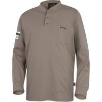 331 Chandail Henley en tricot interlock ignifuge, Petit, Beige Haskins Industrial Inc.