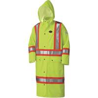 5897 Manteau long imperm&eacute;able et ignifuge, Grand, Jaune lime haute visibilit&eacute; Haskins Industrial Inc.