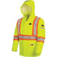 5881 Manteau de pluie ignifuge et protection contre les &eacute;clats d'arc &eacute;lectrique, T-petit, Jaune haute visibilit&eacute;, 10 cal/cm² Haskins Industrial Inc.